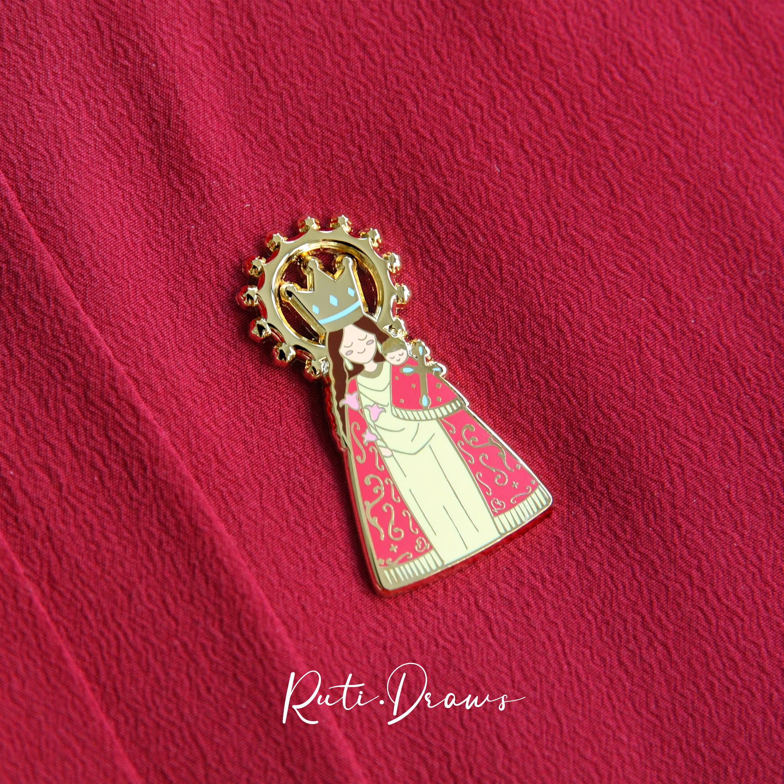 Detail of the Our Lady of the Forsaken pin