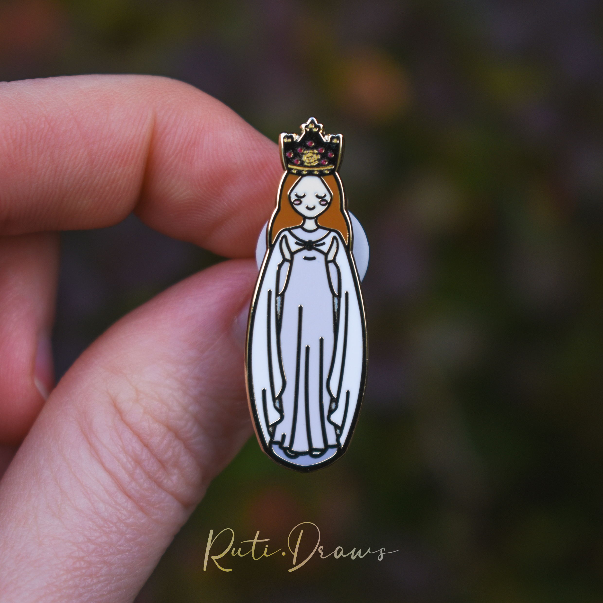 Detail of the Our Lady of Knock pin